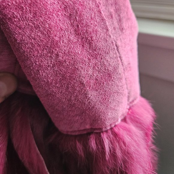 Vintage late 90's Suede & Rabbit Fur Jacket - Picture 3 of 4